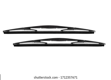 Windshield Wipers For Cars Spare Parts Objects Isolated On A White Background Unlabel Mock Up.