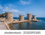 Windsmills are symbol of Chios Island in Greece