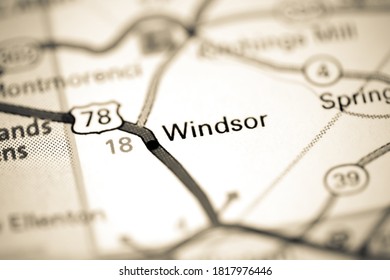 Windsor. Augusta. USA On A Map