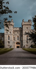 Windsor, Berkshire, England UK - August 2021: Windsor Castle from up close