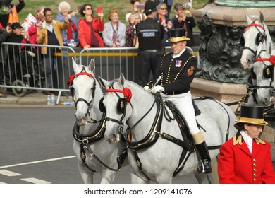 Windsor, Berkshire, UK- 10 12 2018: Carriage Procession For The Wedding Of Princess Eugenie And Jack Brooksbank