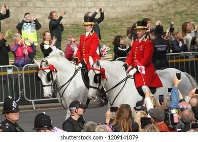 Windsor, Berkshire, UK- 10 12 2018: Carriage Procession For The Wedding Of Princess Eugenie And Jack Brooksbank