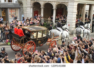 Windsor, Berkshire, UK- 10 12 2018: Carriage Procession For The Wedding Of Princess Eugenie And Jack Brooksbank