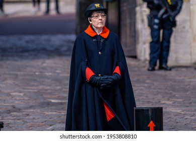 Windsor, Berkshire United Kingdom - April 11 2021: Windsor Castle Following The Death Of HRH Prince Philip, Duke Of Edinburgh 