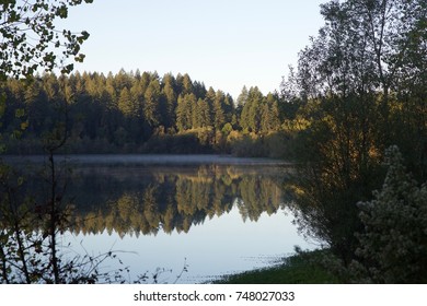 Windsor, California - RiverFront Regional Park Morning Rain, Lake, Russian River.
