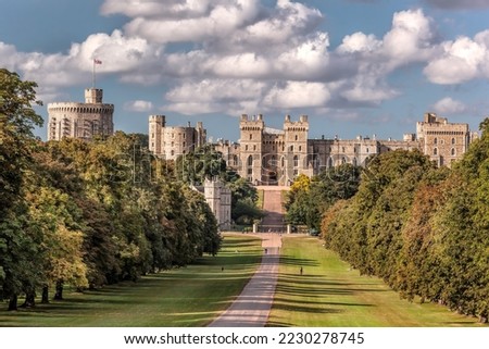Windsor castle with public park a royal residence at Windsor in the English county of Berkshire.
