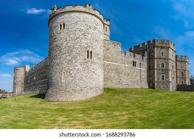 Windsor, England - Jun 10, 2018: Windsor Castle Exterior Walls