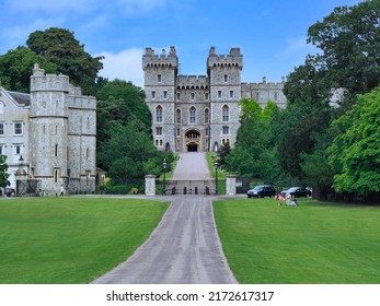 Windsor, England - September 2016: Windsor Castle, entrance from the Long Walk