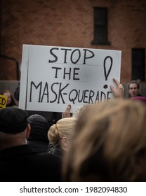 Windsor, Ont  Canada - November 20 2020: City Protests Gain Momentum As Lockdowns Brew Unrest