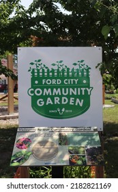 Windsor, Ontario, Canada - July 31 2020: Ford City Community Garden Sign