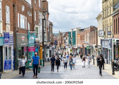 Windsor, UK - 5 July 2021: Windsor High Street And Shopping Centre, England