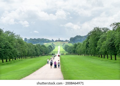 Windsor, UK - 5 July 2021: The 'Long Walk' trail in Windsor, Berkshire