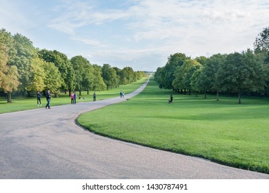 Windsor, UK - August 25th 2011: Pathway Into Windsor Great Park. The Park Is Crown Property.