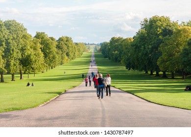 Windsor, UK - August 25th 2011: People Walking In Windsor Great Park, The Park Is Crown Property.