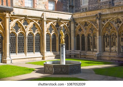  Windsor, UK - May 5, 2018:  View At The Medieval Windsor St. George's Chapel The Host Of Prince William And Meghan Markle Wedding Ceremony. England UK