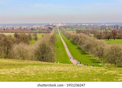 Windsor,UK- March 30, 2021: The Long Walk to Windsor castle. 
