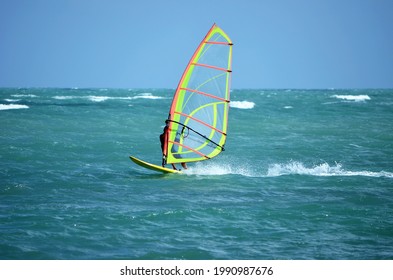 

Windsurfer Off Of Virginia Key Beach In Southeast Florida
