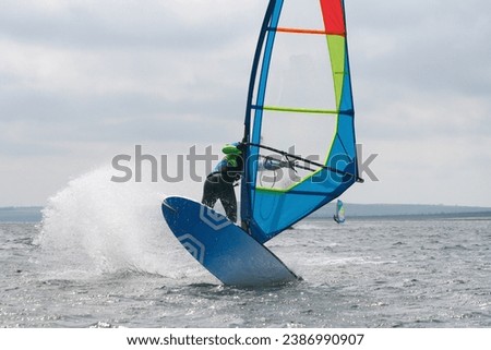 Windsurfing in the Azov Sea, Russia.