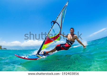 Windsurfing, Fun in the ocean, Extreme Sport Foto d'archivio © 