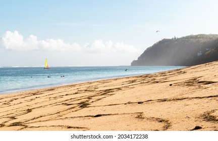 Windsurfing Lesson On An Empty Beach In Bali Indonesia