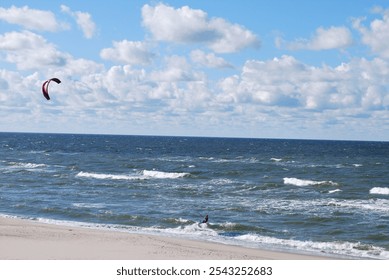 windsurfing, man, riding windsurf, sea, water sport, surfing, sails, ocean, sports entertainment, active recreation, waves, sea elements, sunny day, sea energy, water landscape, surfer, windsurfing bo - Powered by Shutterstock