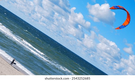 windsurfing, man, riding windsurf, sea, water sport, surfing, sails, ocean, sports entertainment, active recreation, waves, sea elements, sunny day, sea energy, water landscape, surfer, windsurfing bo - Powered by Shutterstock