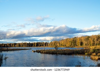 Windy Autumn Evening At Gouldsboro State Park In Pennsylvania