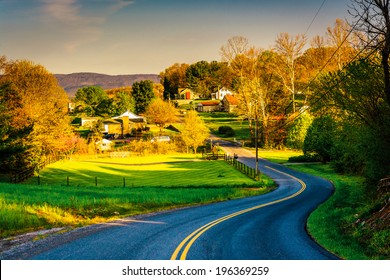 Windy Country Road In The Shenandoah Valley, Virginia.