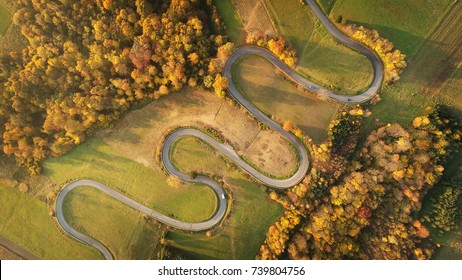 Windy Road Aerial Shot