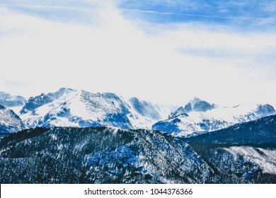 Windy Snowy Mountaintops In Colorado