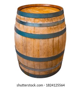 Wine Barrel In Cutout On White Background