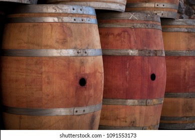 Wine Barrels Ready To Be Filled, Napa Valley, CA