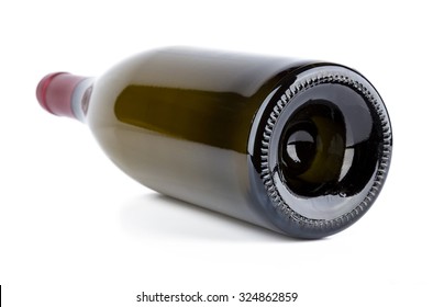 Wine bottle bottom angle Isolated.