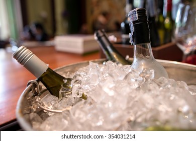 Wine Bottle In Ice Bucket