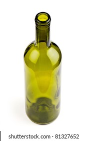 wine bottle isolated on white background.  Studio photo