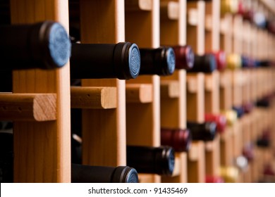 Wine Bottles In Cellar