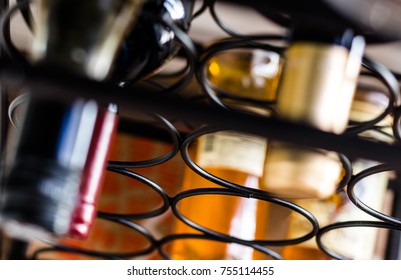 Wine Bottles on a Nearly Empty Shelf