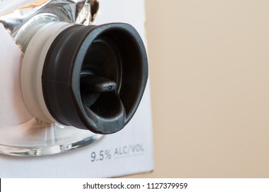 Wine Cask Spout Poking Out Of The Box