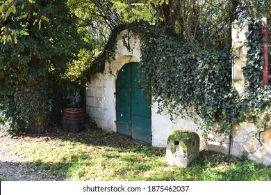 Wine Cellar Entrance With The Door Closed.