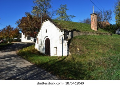 Wine Cellar Entrance With The Door Closed.