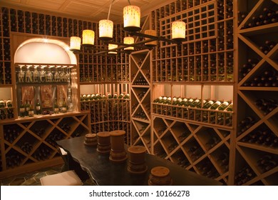 Wine Cellar In A Luxury Home.