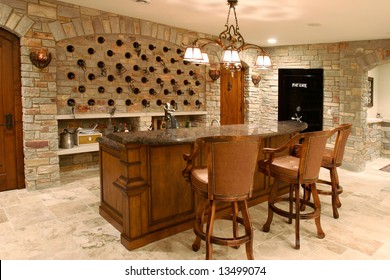 Wine Cellar In A Luxury Home.