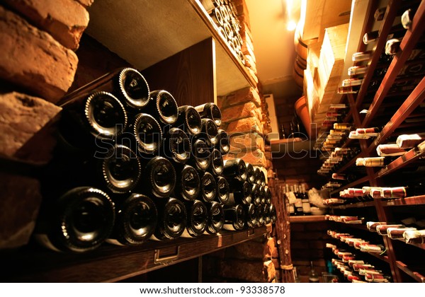 Wine cellar in small\
french restaraunt
