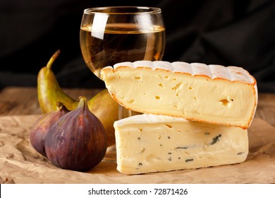 vino y queso Foto de stock