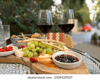 Wine and Cheese Pairing: A Relaxing Vacation Moment - Powered by Shutterstock