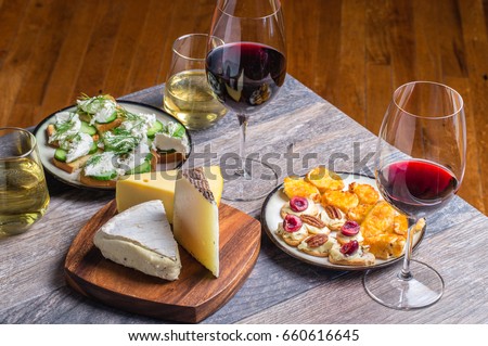 wine and cheese snacks