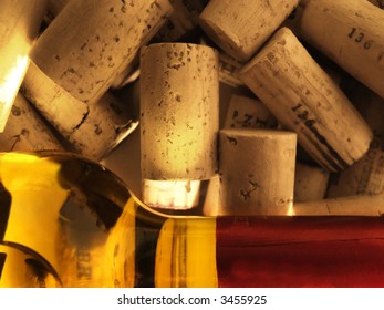 wine corks and bottle