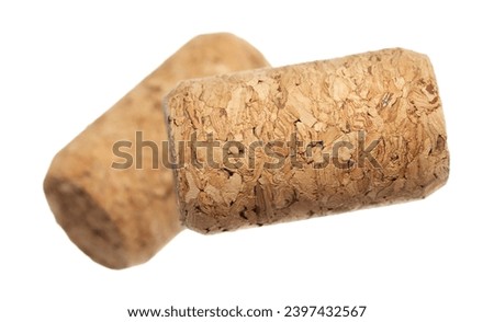 Wine corks in flying isolated on white, clipping path