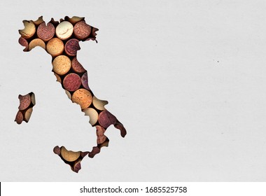 Wine Corks Forming Italy Map