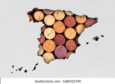 Wine Corks Forming Spain Map